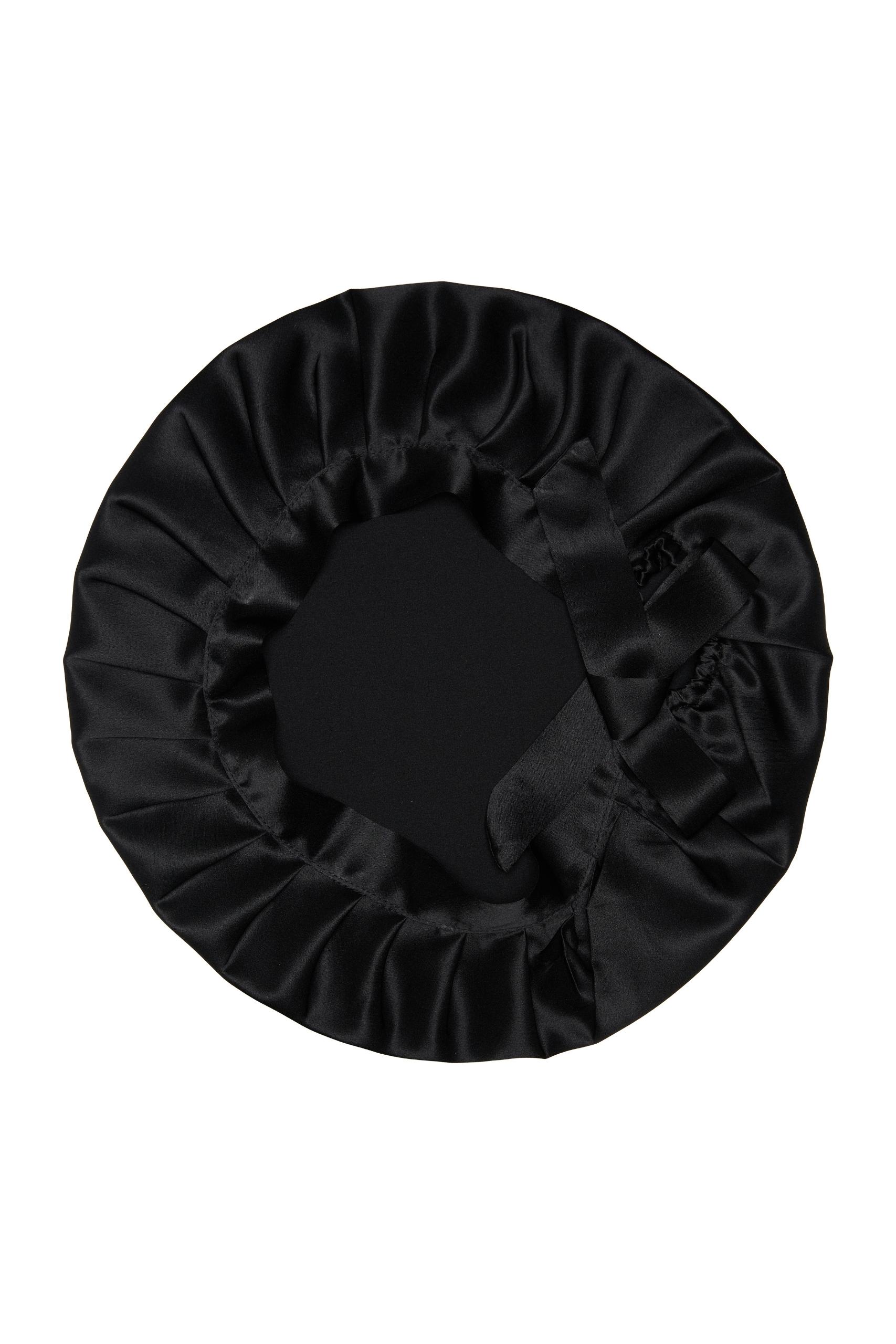 Boneta din matase mulberry 22 momme ajustabila Negru