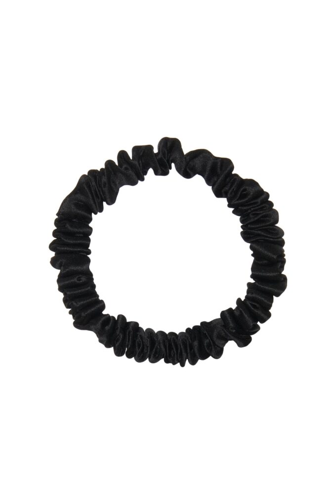 Elastic mic din matase mulberry 22 momme Negru