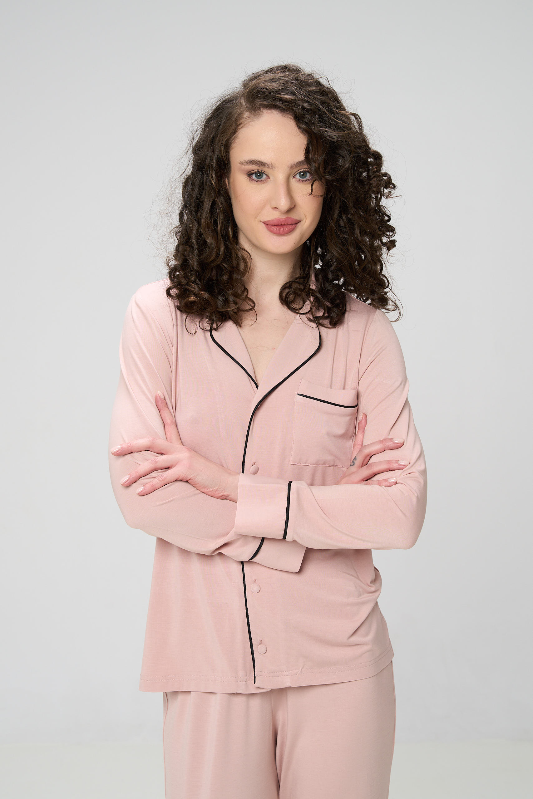 Pijama din Bambus Organic Coco Powder Pink - imagine 2