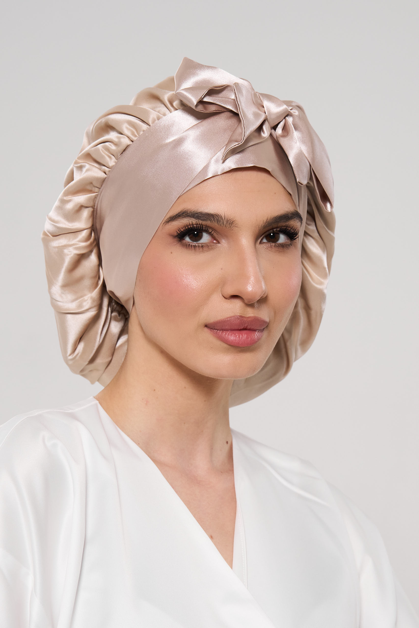 Boneta din matase mulberry 22 momme XL Caramel