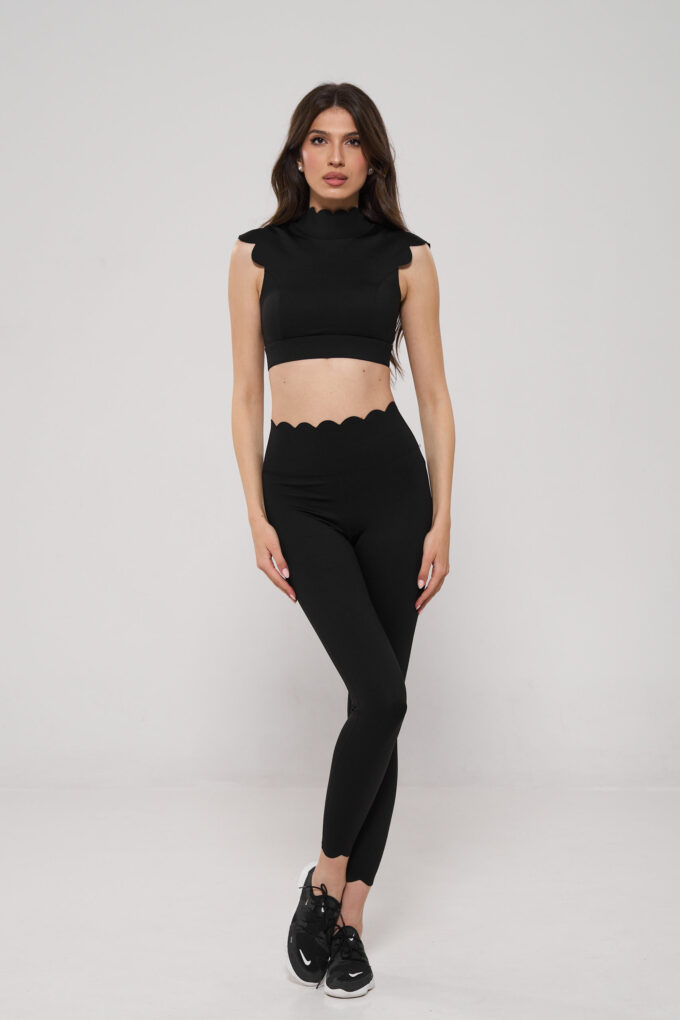 Set modelator bustiera si colanti sport si athleisure Orchid Negru